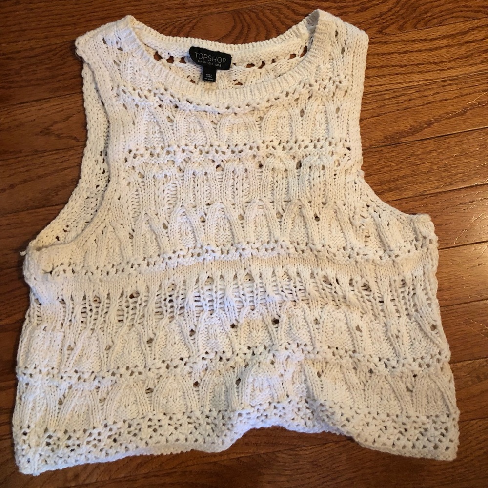 TOPSHOP crochet cropped tank